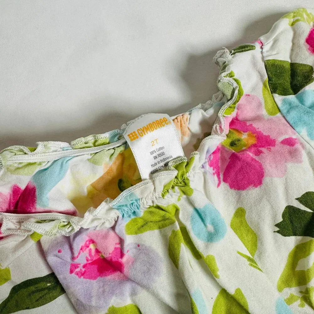 Gymboree Floral Ruffle Tiered Sleeveless Sundress Sz 2T